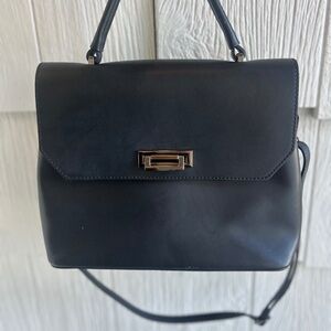 Luana FERRACUTI  Made in Italy Genuine Leather Black Satchel Handbag